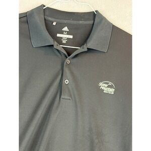 Adidas Golf Mens Medium Black Short Sleeve Polo‎ Shirt Stone Mountain Golf Club